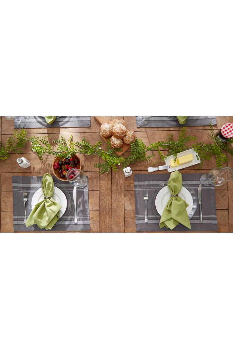 Chambray French Stripe Placemat Set/6, Alternate, color, Gray