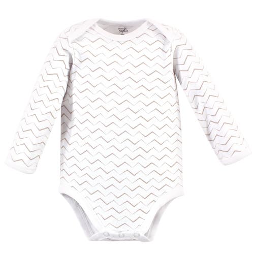 Touched By Nature Organic Cotton Long-sleeve Bodysuits In Multi