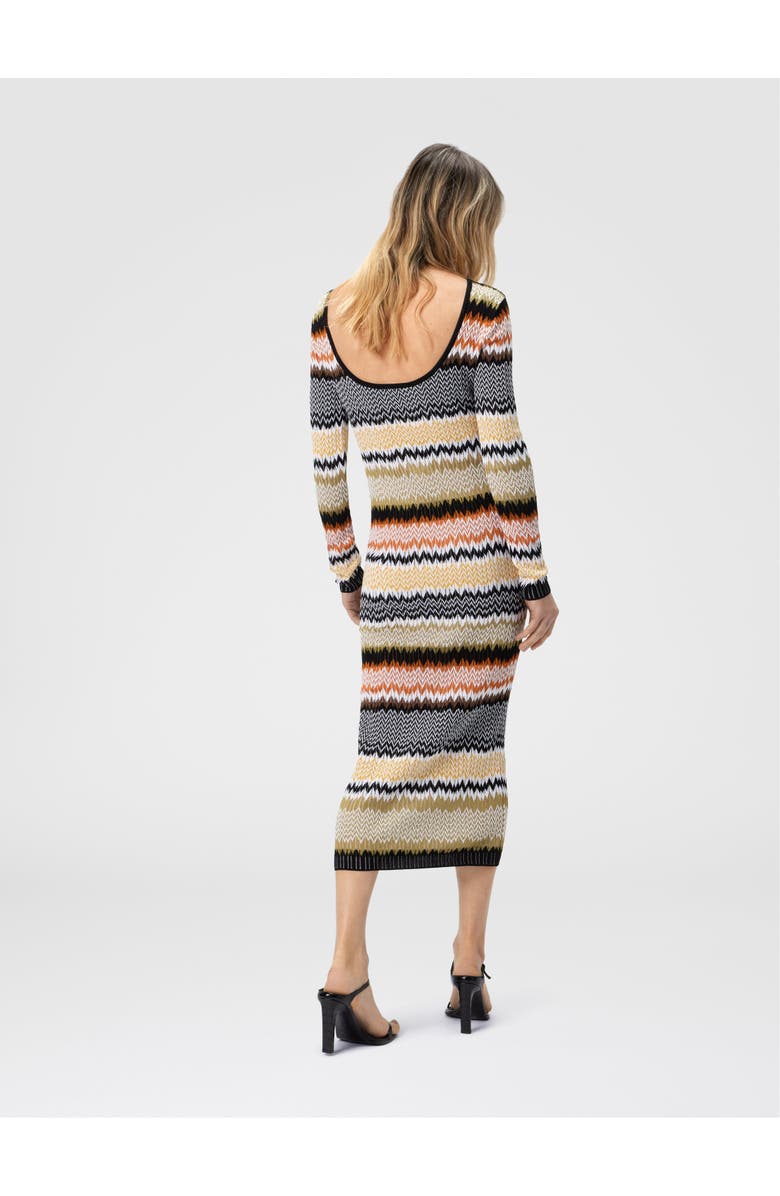 Missoni Long Crew Neck Dress With Chevron Pattern, Alternate, color, Multicoloured