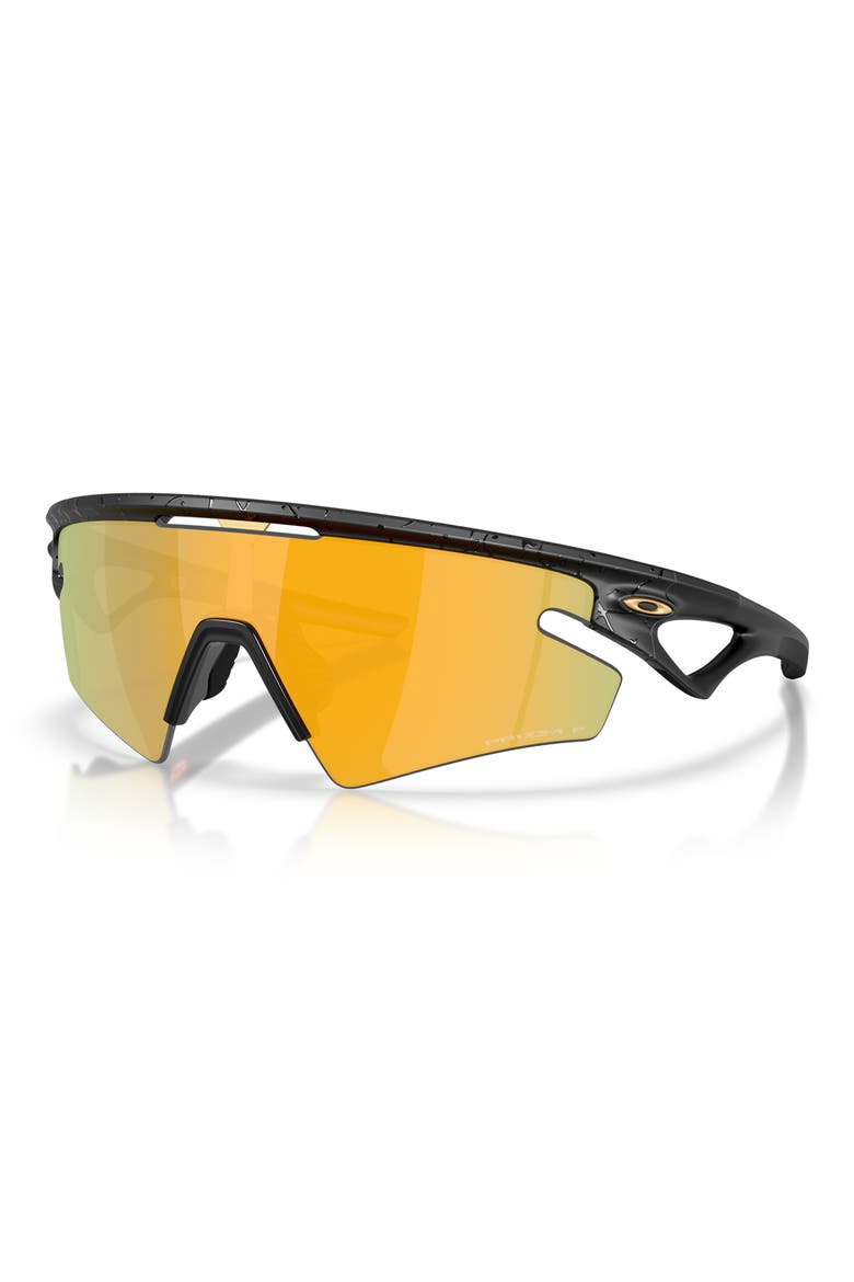 Gender Inclusive Sphaera 36mm Polarized Shield Sunglasses, Alternate, color, MATTE BLACK SPLATTER