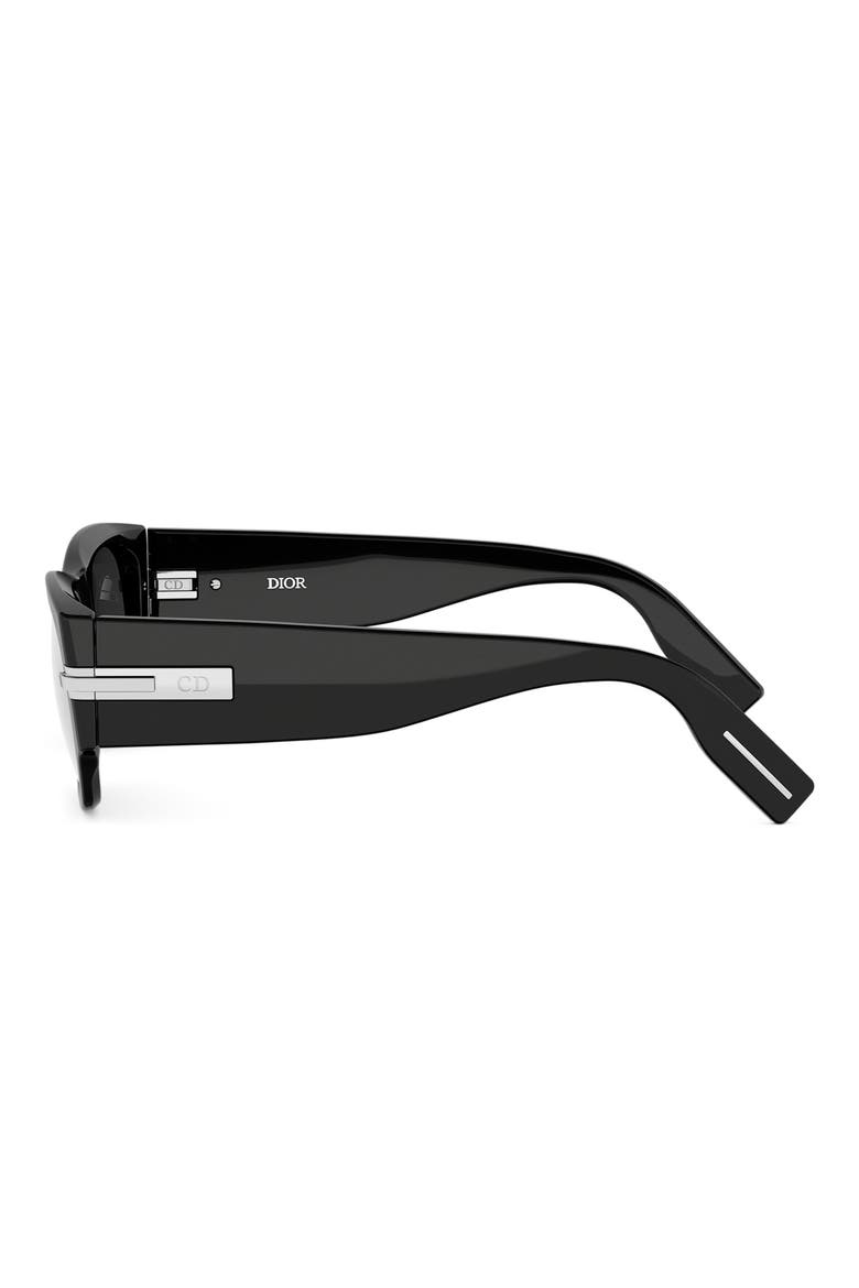 DiorBlackSuit XL S4I 52mm Square Sunglasses, Alternate, color, SHINY BLACK / SMOKE