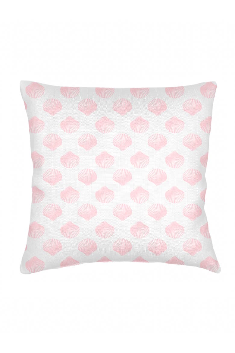 Retro Shell Linen Pillow with Down Insert, Alternate, color, Palm Beach Pink