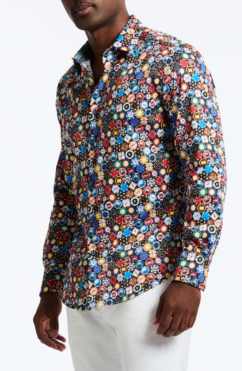 Robert Graham High Roller Button-Up Shirt, Alternate, color, 