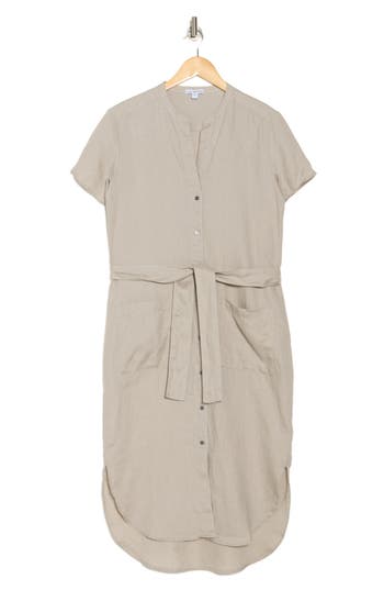 JAMES PERSE JAMES PERSE ELONGATED TIE WAIST SHIRTDRESS