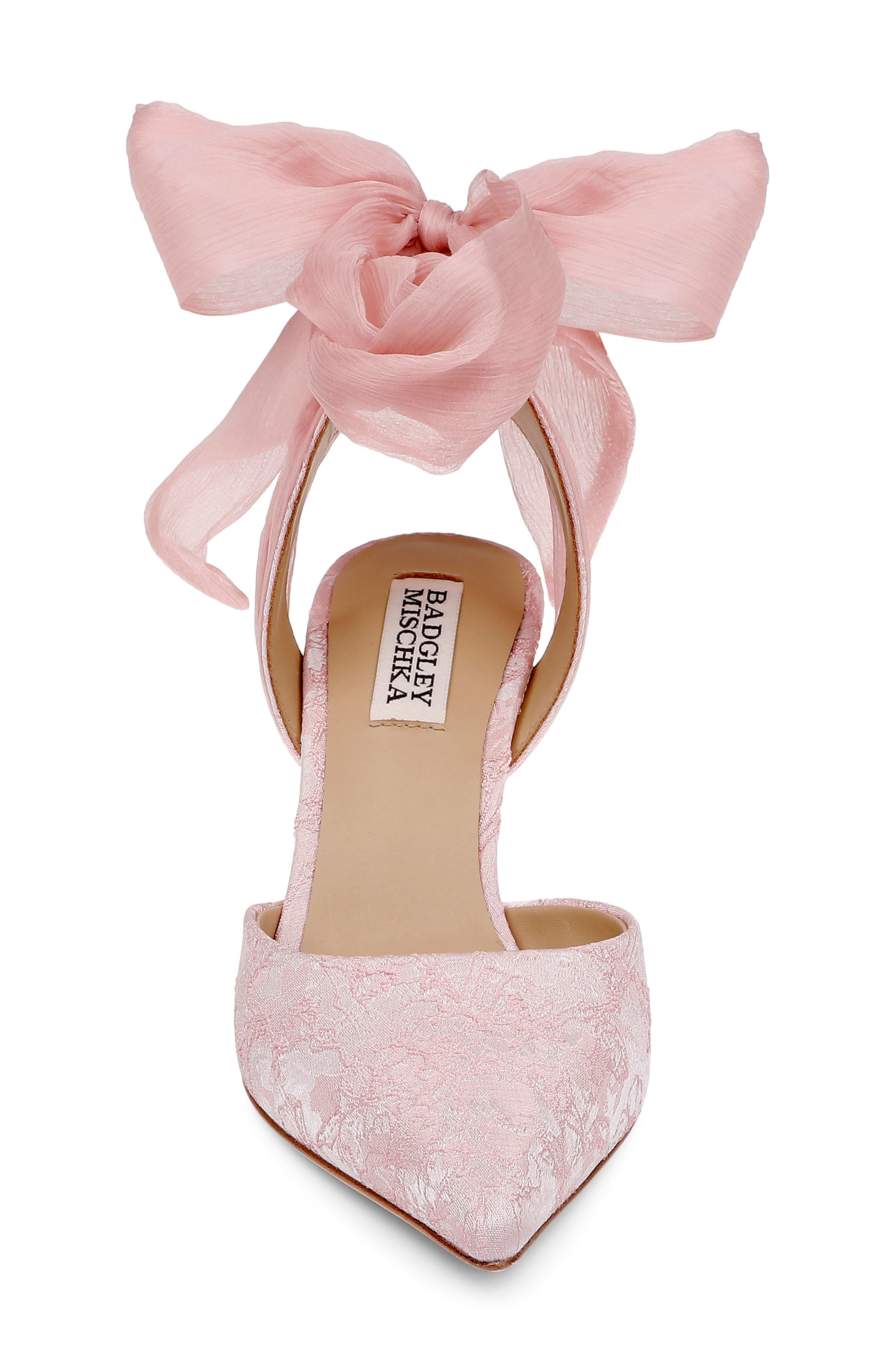 Blaze II Ankle Tie Pointed Toe Pump, Alternate, color, PINK JACQUARD