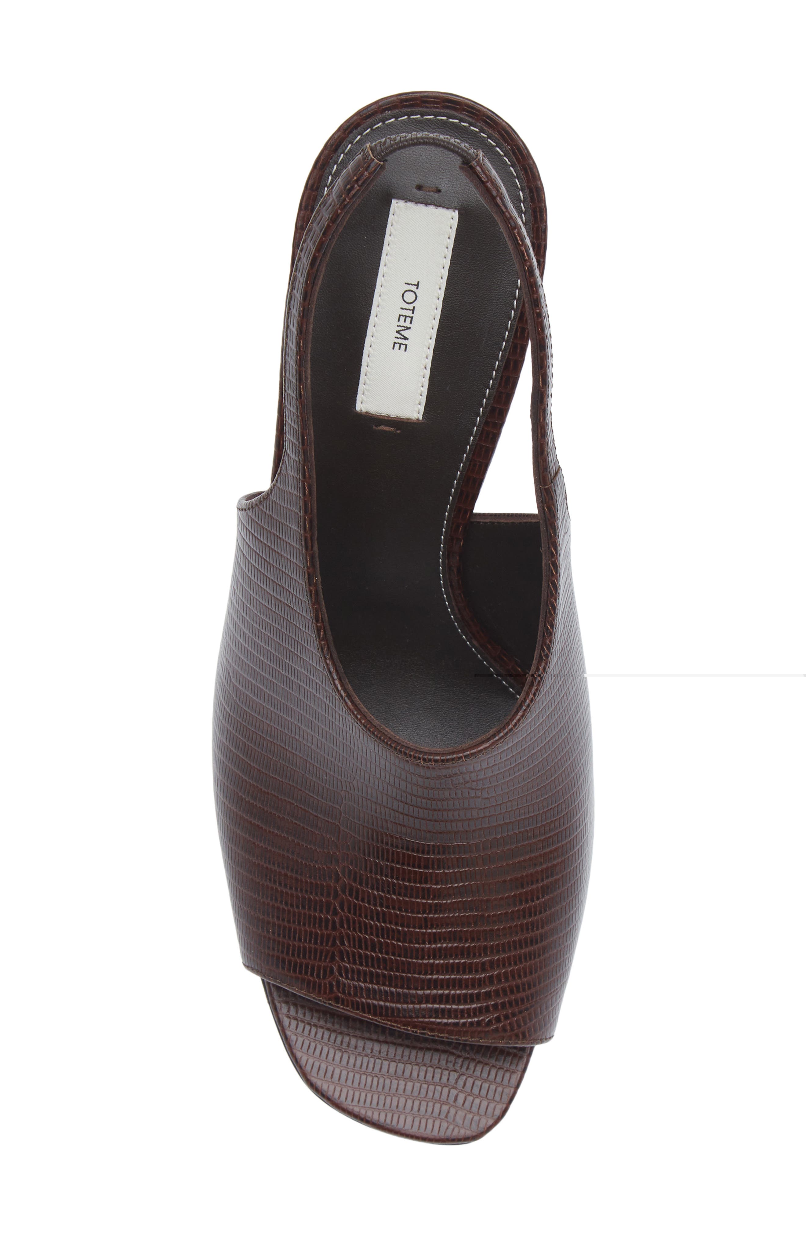 TOTEME Contour Lizard Embossed Slingback Sandal, Alternate, color, Brown