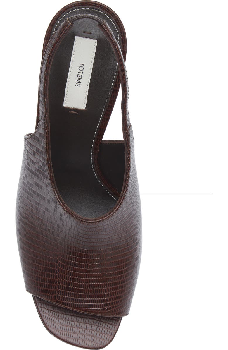 TOTEME Contour Lizard Embossed Slingback Sandal, Alternate, color, Brown