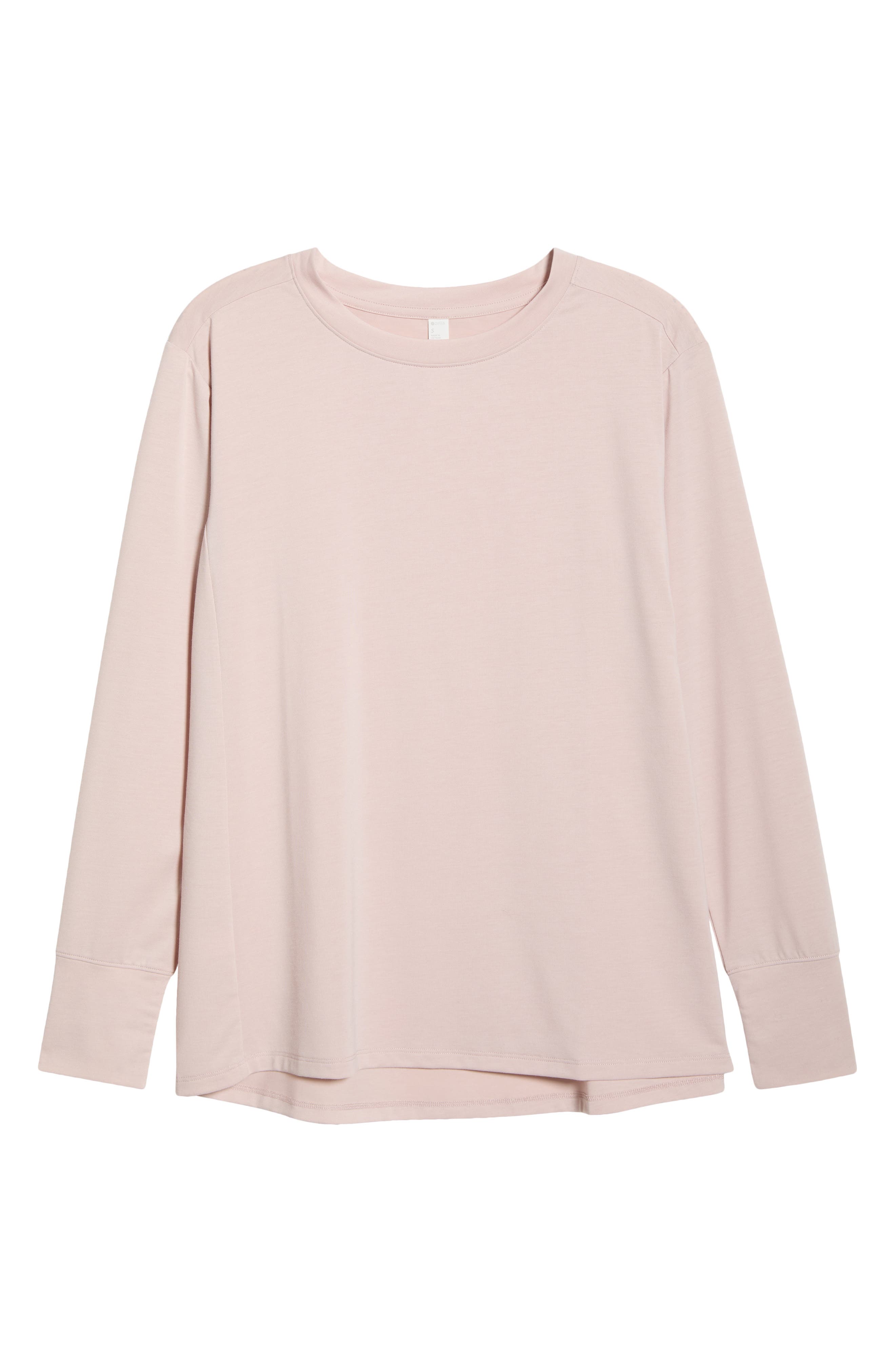 Zella Long Sleeve Split Hem T-shirt In Pink