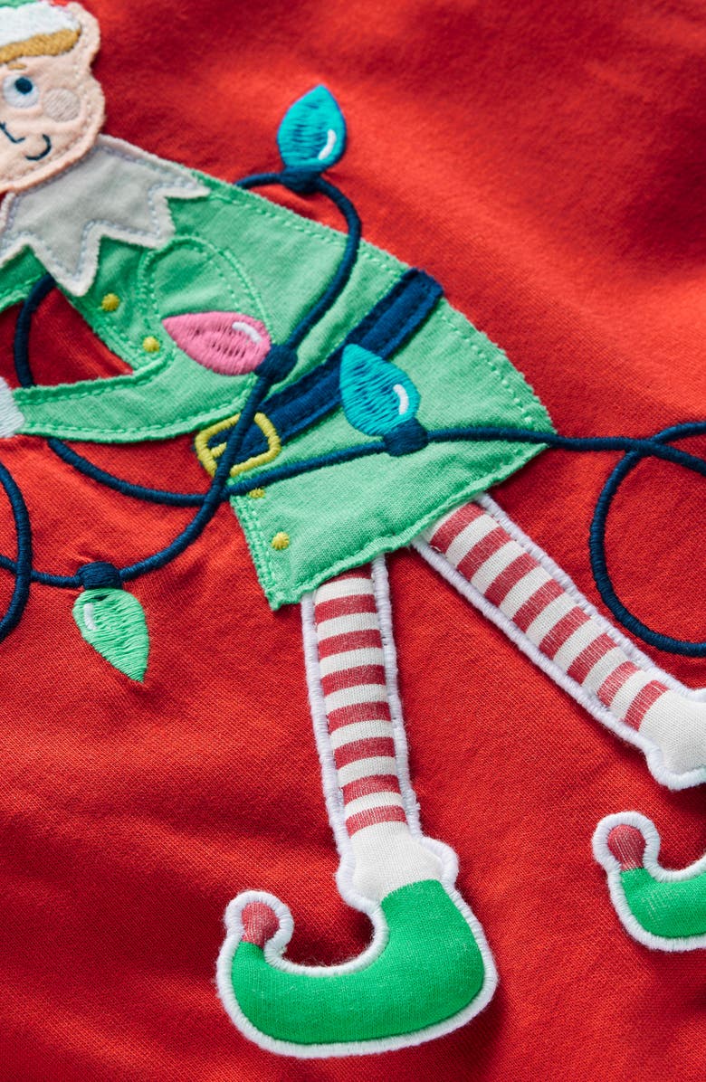 Mini Boden Kids' 3D Novelty Long Sleeve Cotton T-Shirt, Alternate, color, Mars Red Elf