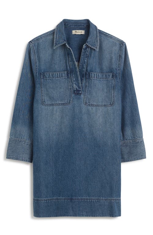 Madewell Airy Denim Edition Popover Minidress In Croswell Wash
