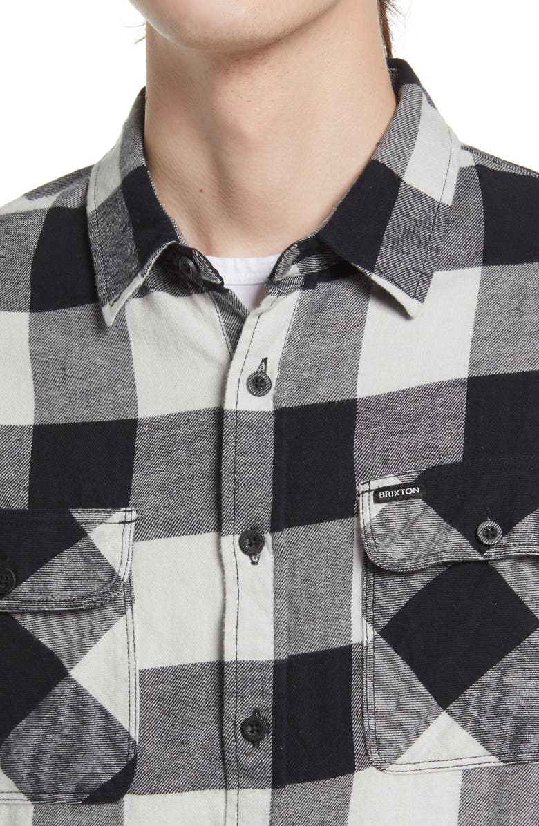 Brixton Bowery Check Flannel Button-Up Shirt, Alternate, color, 