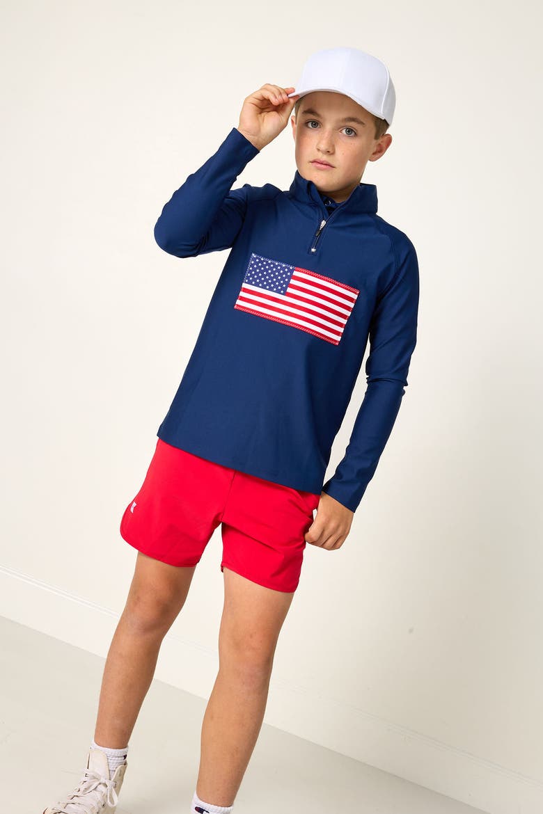 Flag Half Zip, Alternate, color, Flag Print