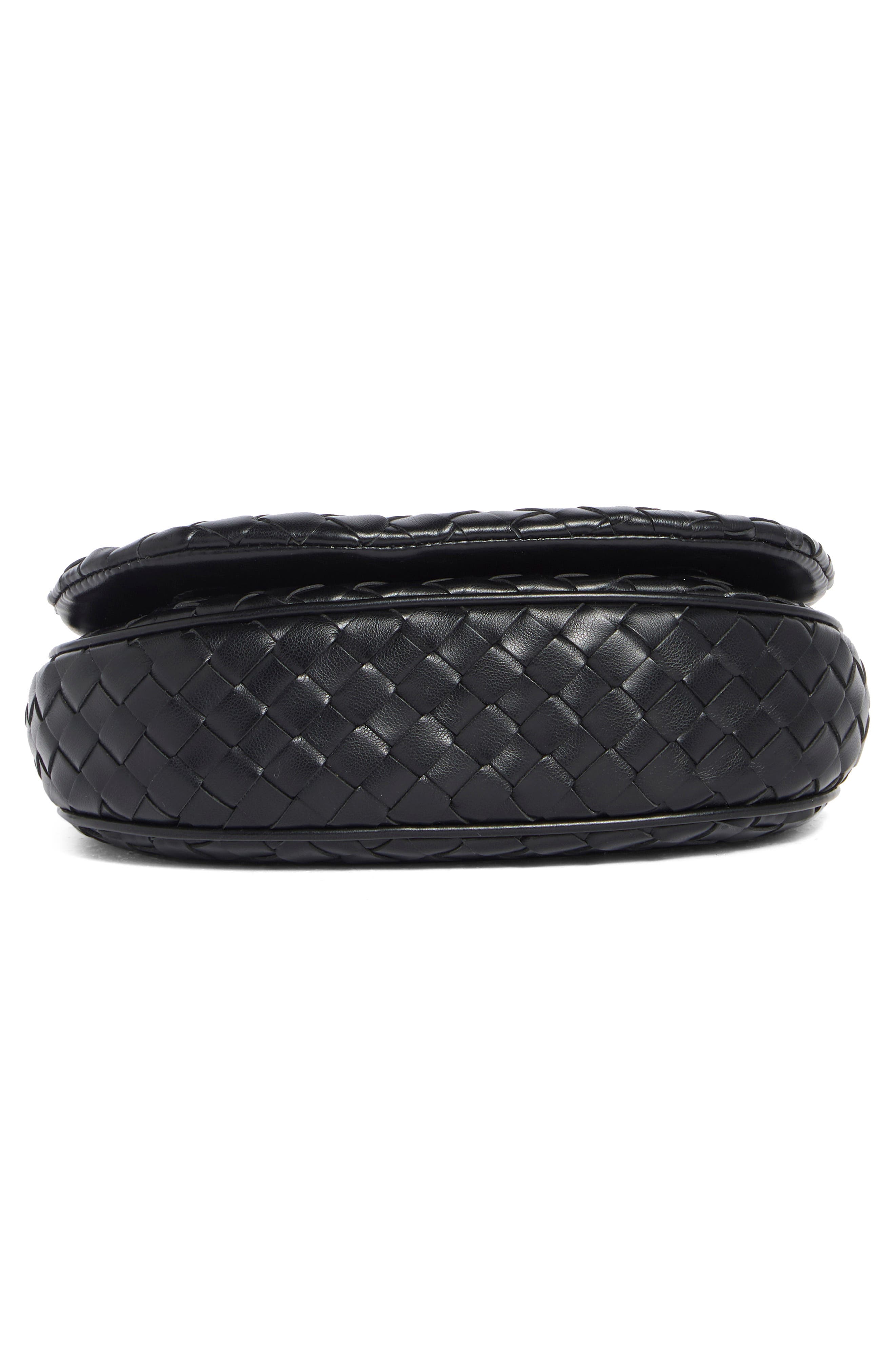 Ione Leopard Shaped Hardware Woven Clutch, Alternate, color, BLACK