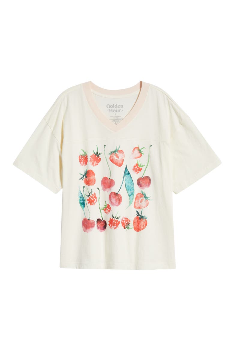 Cherries & Berries Graphic Cotton T-Shirt, Alternate, color, MARSHMALLOW