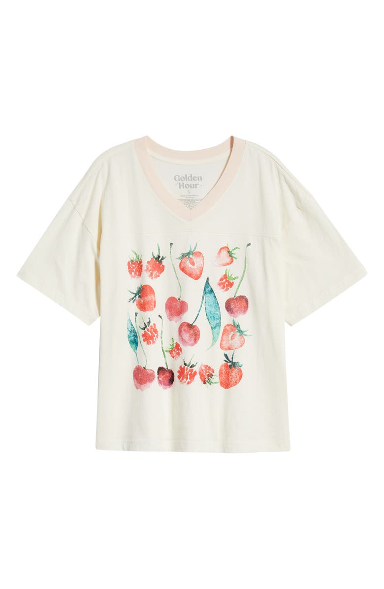 GOLDEN HOUR Cherries & Berries Graphic Cotton T-Shirt, Main, color, Marshmallow