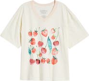 GOLDEN HOUR Cherries & Berries Graphic Cotton T-Shirt