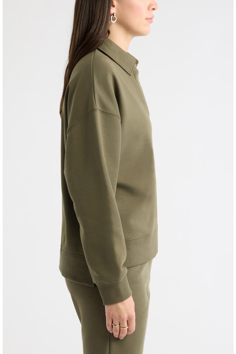 Johnny Collar Sweatshirt, Alternate, color, OLIVE SARMA