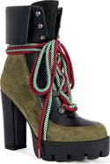 AZALEA WANG Muffle Lace-Up Block Heel Bootie