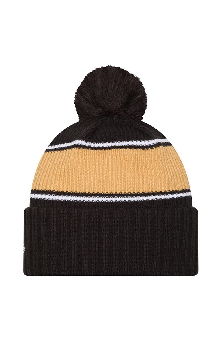 New Era Men's New Era Black UCF Knights Bold Cuffed Knit Hat with Pom, Alternate, color, Black