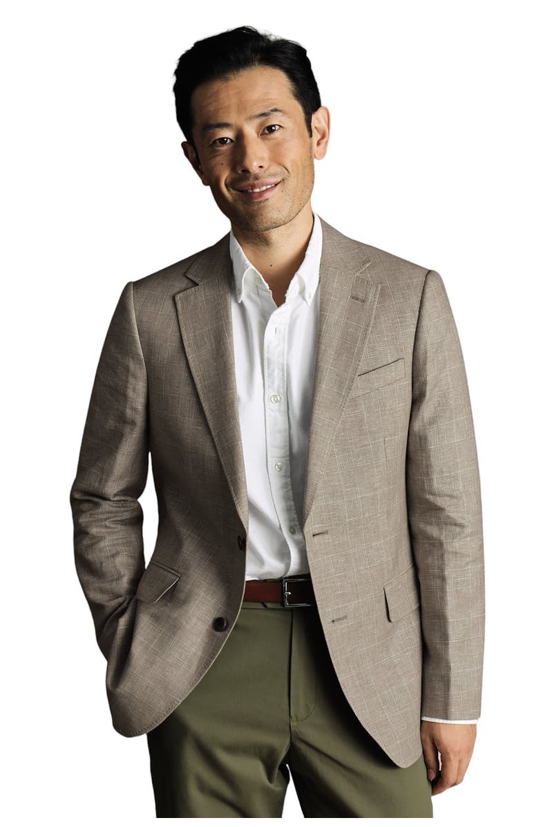 Charles Tyrwhitt Linen Cotton Slim Fit Jacket, Main, color, 