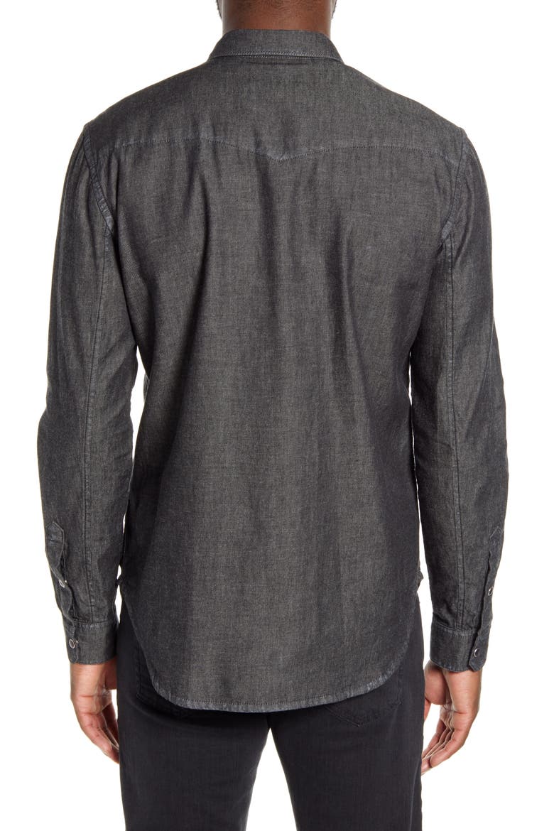 Clint Snap-Up Western Shirt, Alternate, color, BLACK