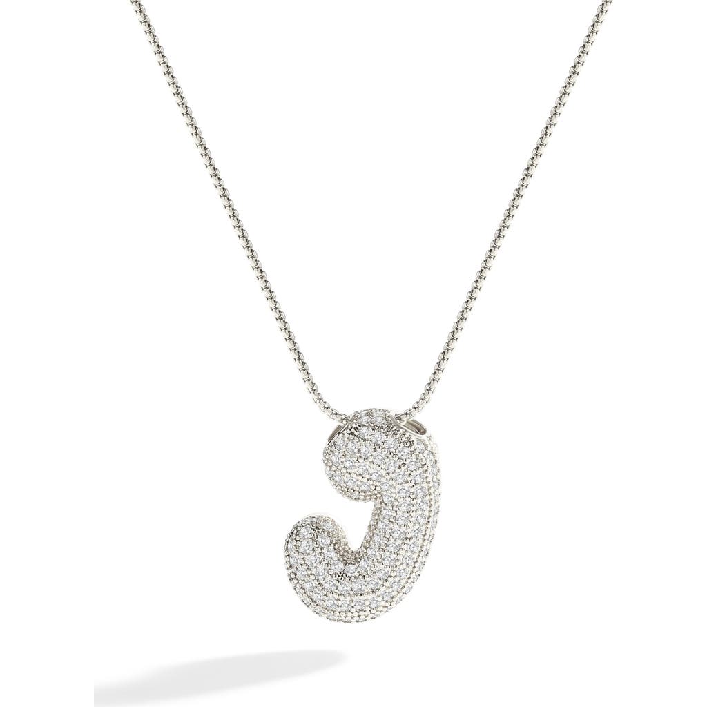 Mint & Lily Pave Bubble Initial Necklace In Metallic