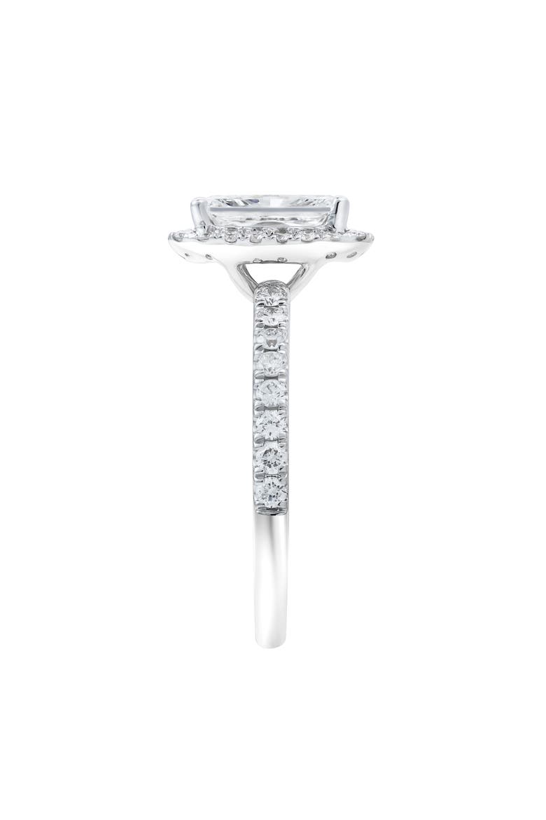 Basma 14K White Gold Radiant Cut Lab Grown Diamond Halo Engagement Ring - 2 Ct, Alternate, color, 14K White Gold