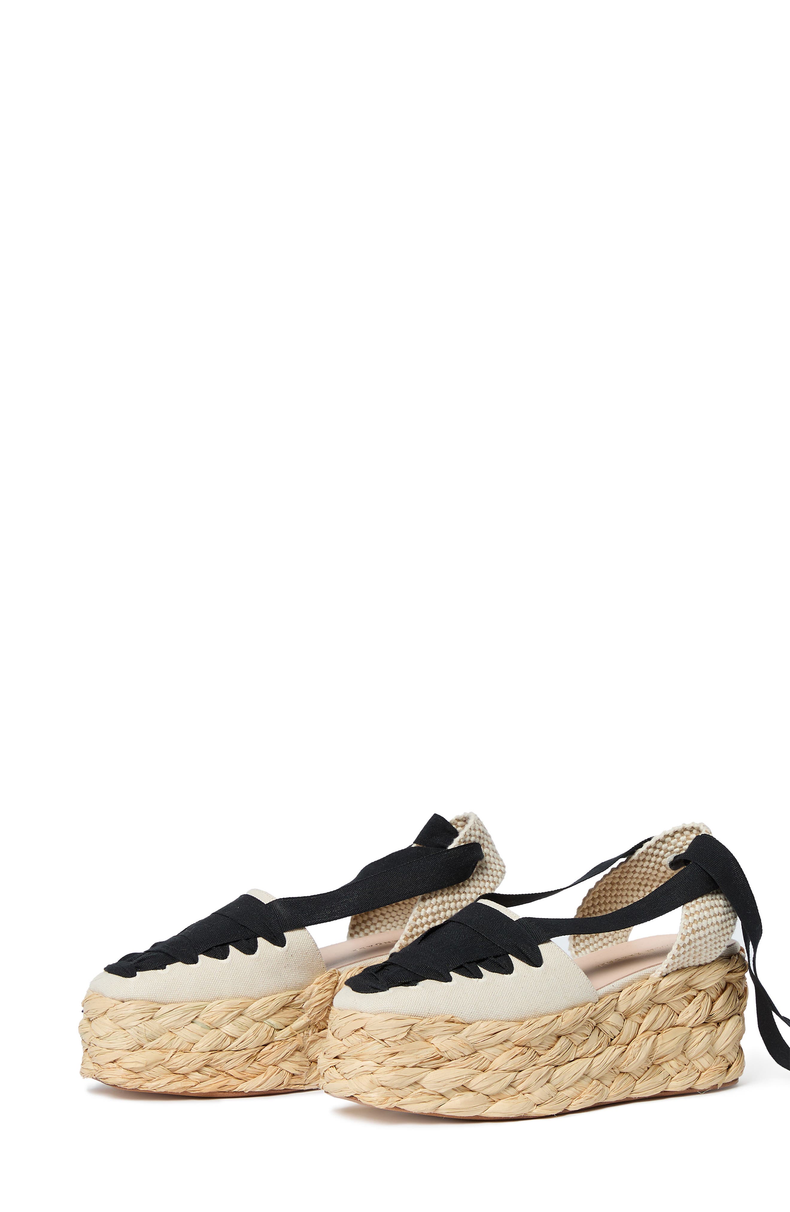 Loeffler Randall Mason Closed Toe Platform Espadrille, Alternate, color, Natural/ Black