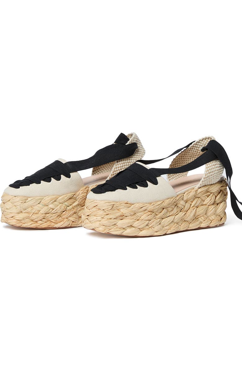 Loeffler Randall Mason Closed Toe Platform Espadrille, Alternate, color, Natural/ Black
