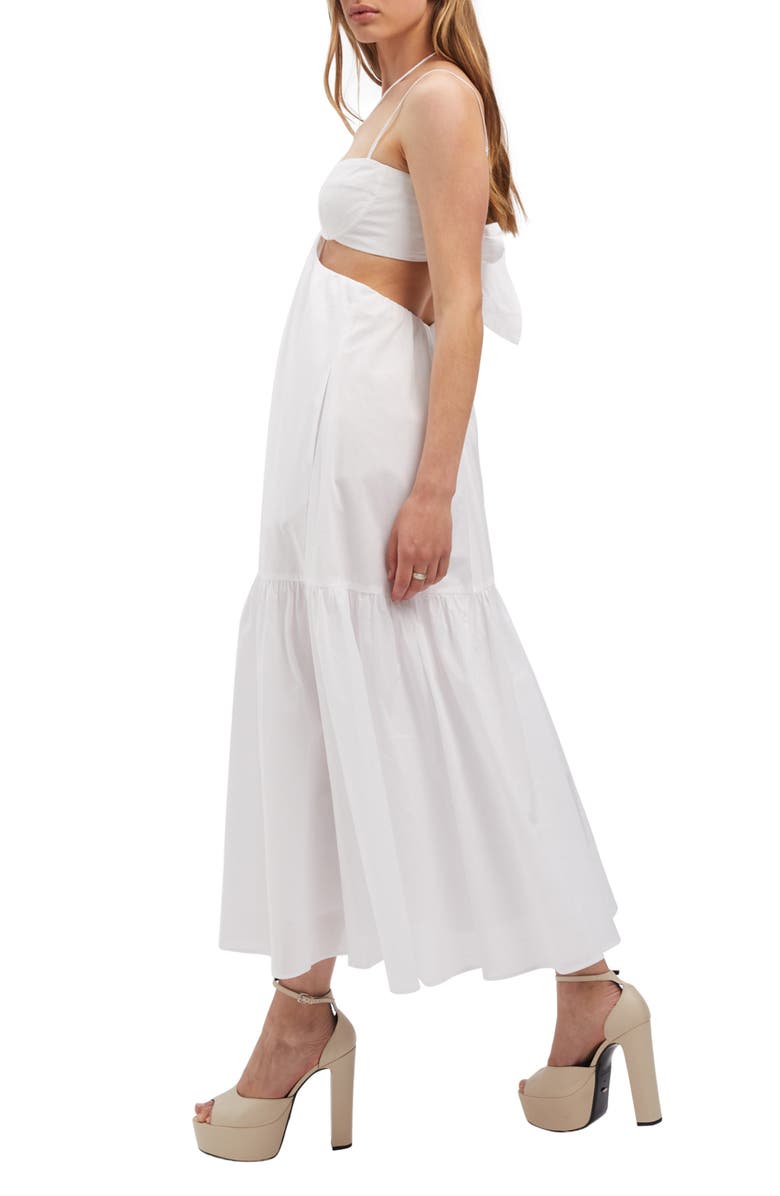 Bardot Willow Halter Neck Cotton Poplin Midi Dress, Alternate, color,