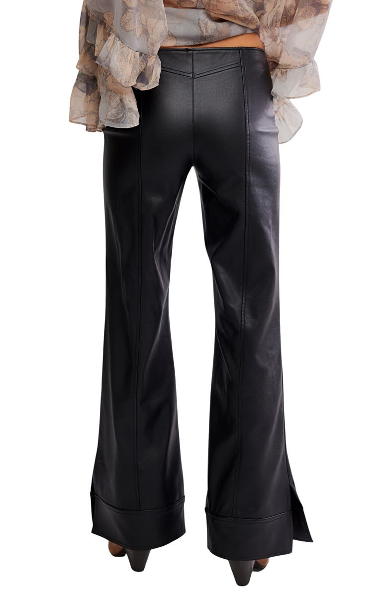 Free People Glow Up Faux Leather Pants, Alternate, color, Black