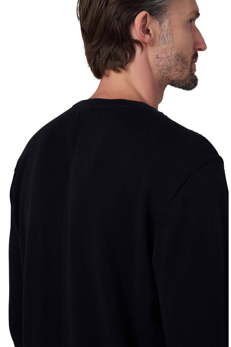Cotton Crewneck Sweater, Alternate, color, BLACK