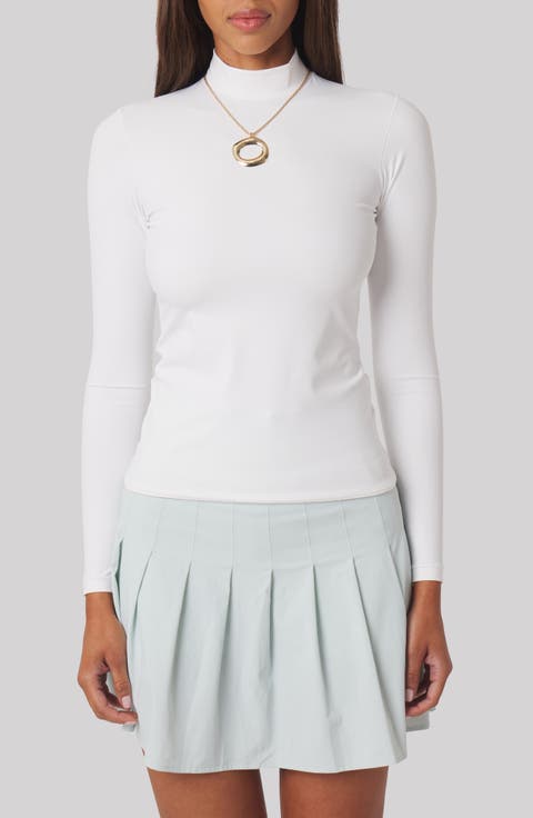 Noelle Performance Mock Neck Top