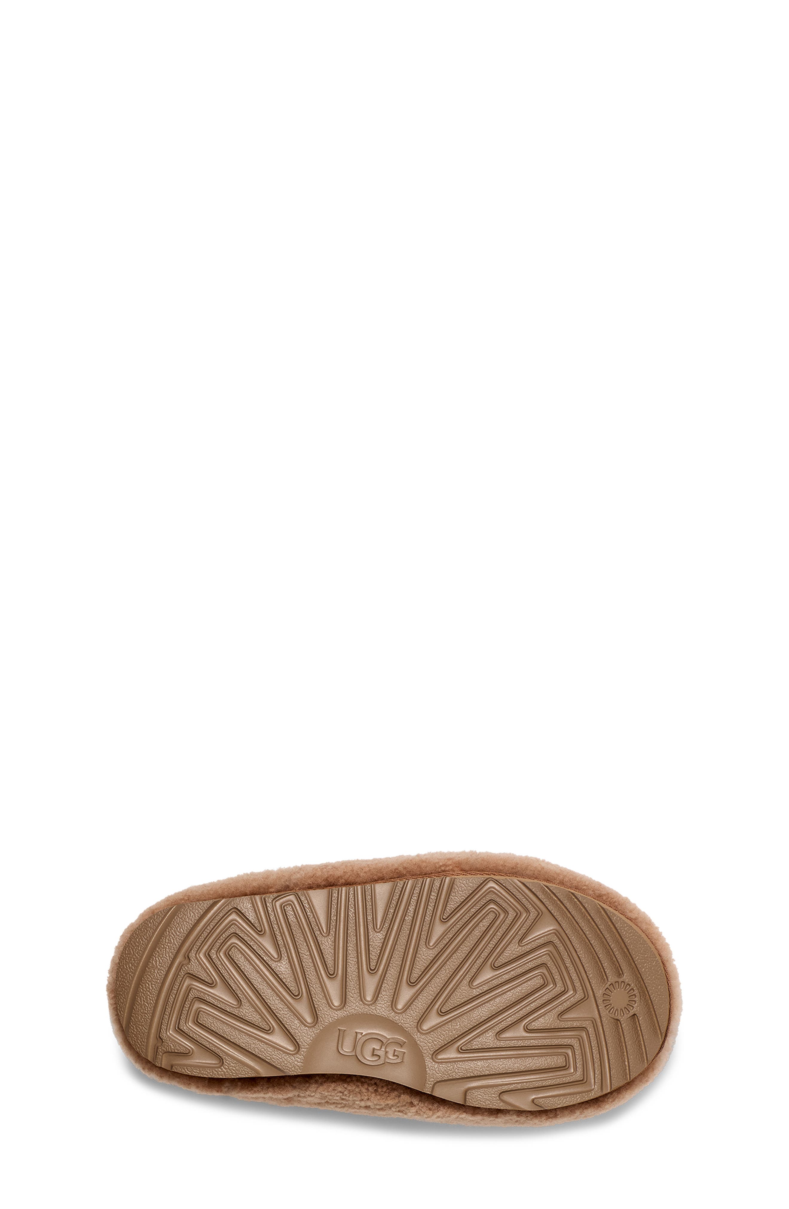 UGG<sup>®</sup> Kids' Tasman Maxi Curly Genuine Shearling Slipper, Alternate, color, Chestnut