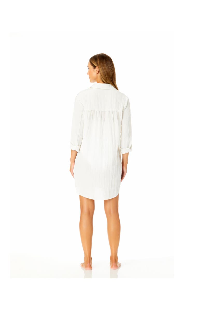 Anne Cole Women's Long Sleeve Button Up Cover Up, Alternate, color, Gardenia