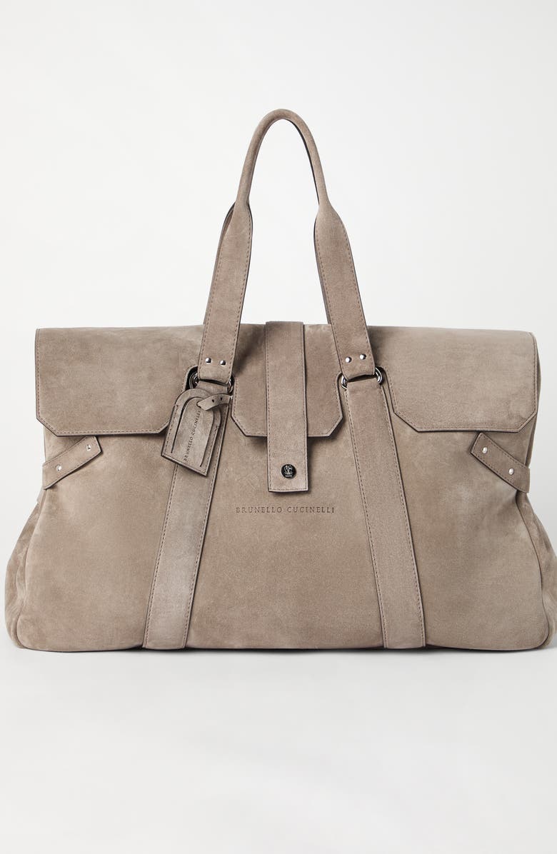 Brunello Cucinelli Suede Country Weekender bag, Alternate, color,