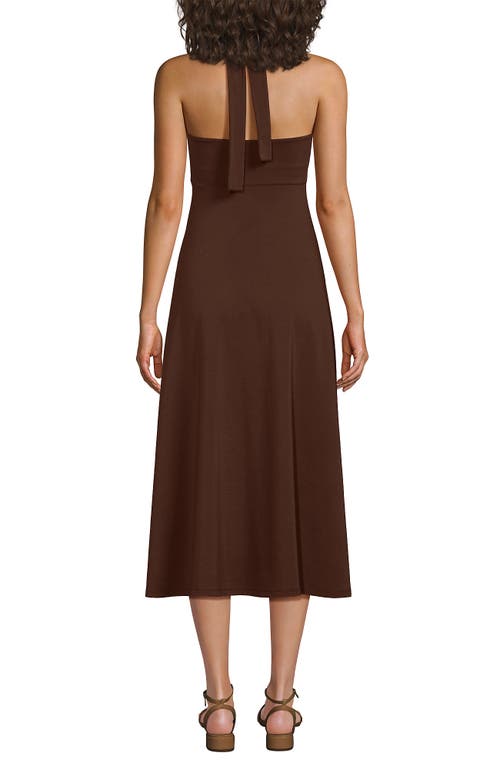Lands' End Cotton Modal Halter Midi Dress In Brown