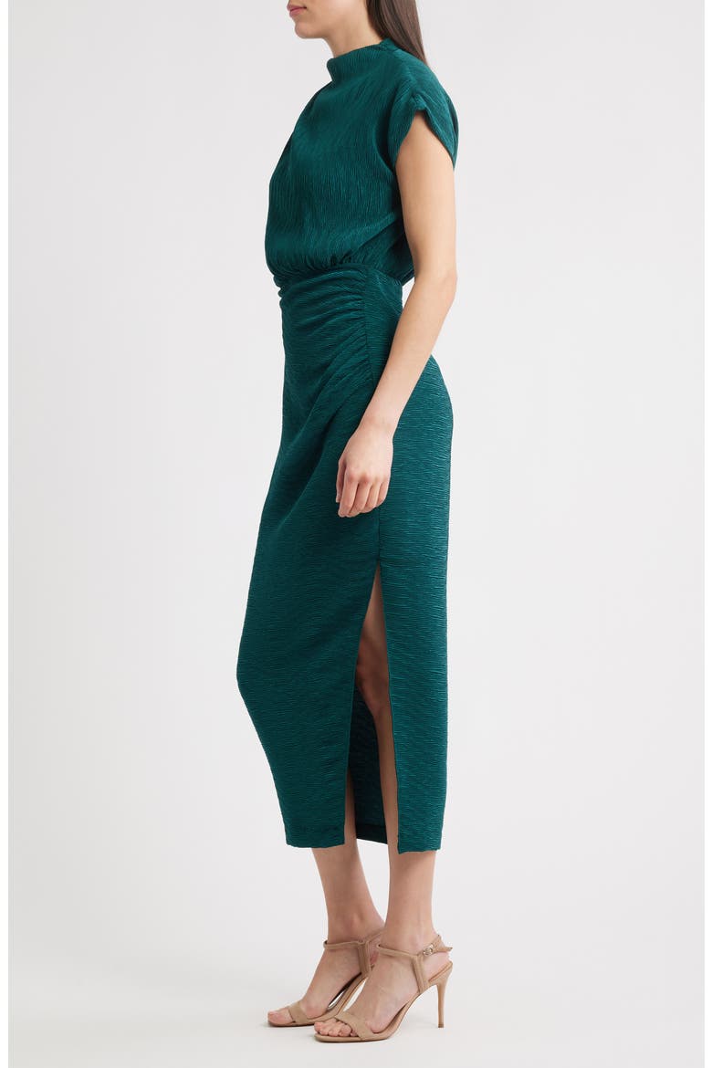 Delmara Textured Cocktail Dress, Alternate, color, EMERALD