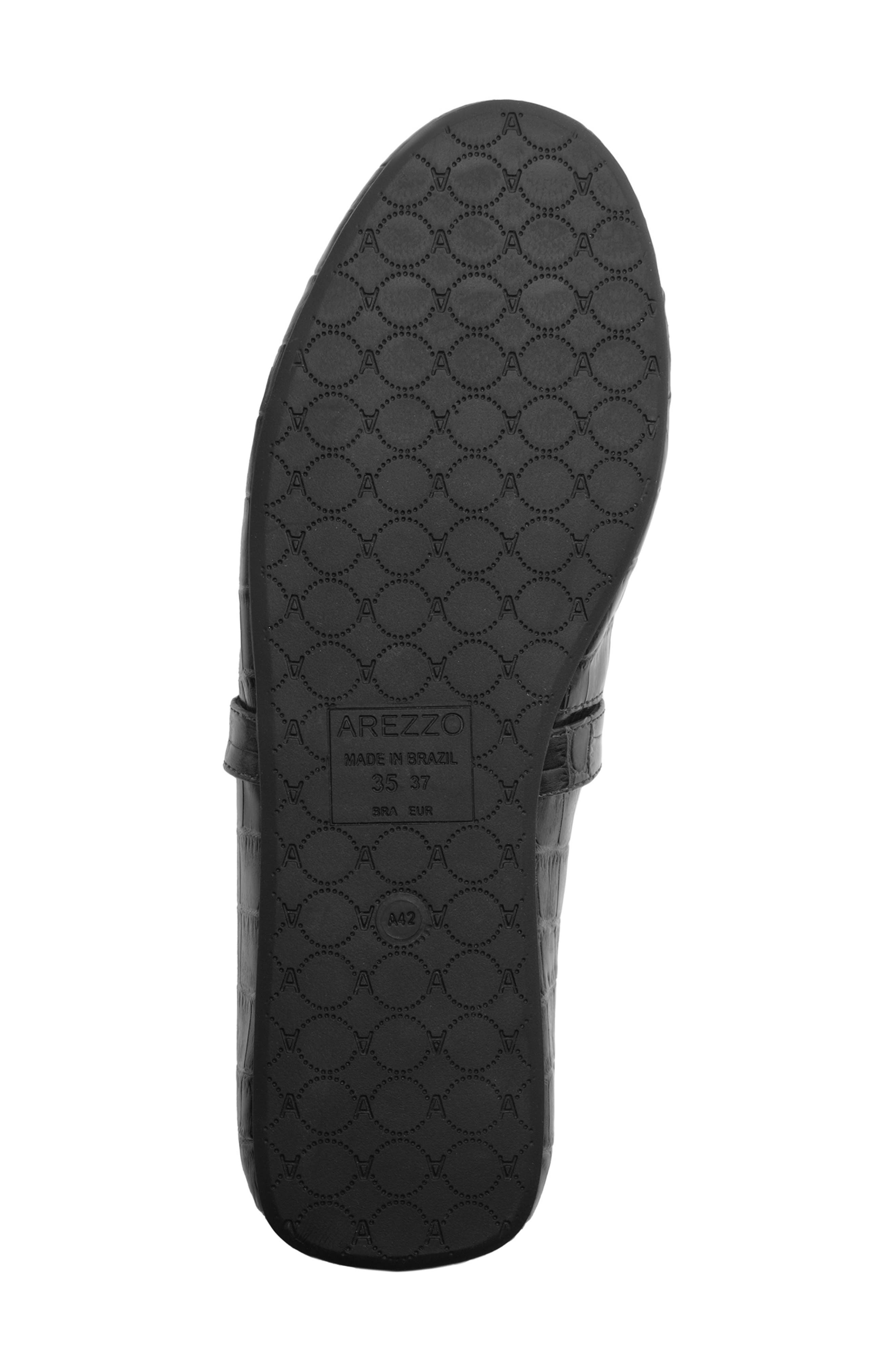 Arezzo Erica Croc Embossed Ballet Flat, Alternate, color, Black