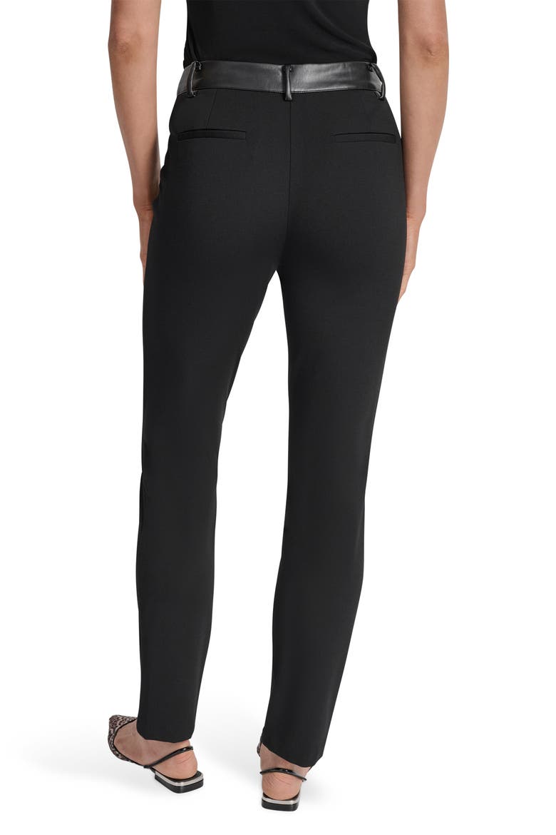 Faux Leather Trim Skinny Pants, Alternate, color, BLACK