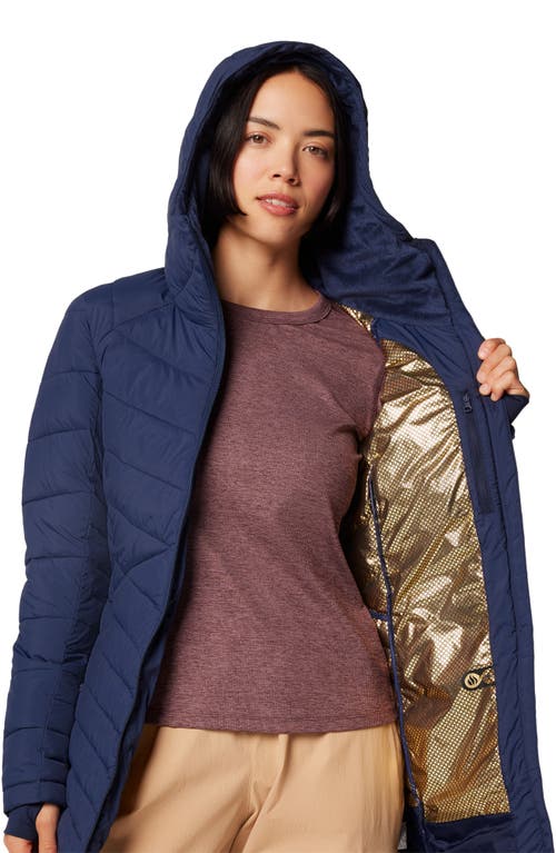 Columbia Joy Peak™ Ii Hooded Water Repellent Mid Jacket In Blue