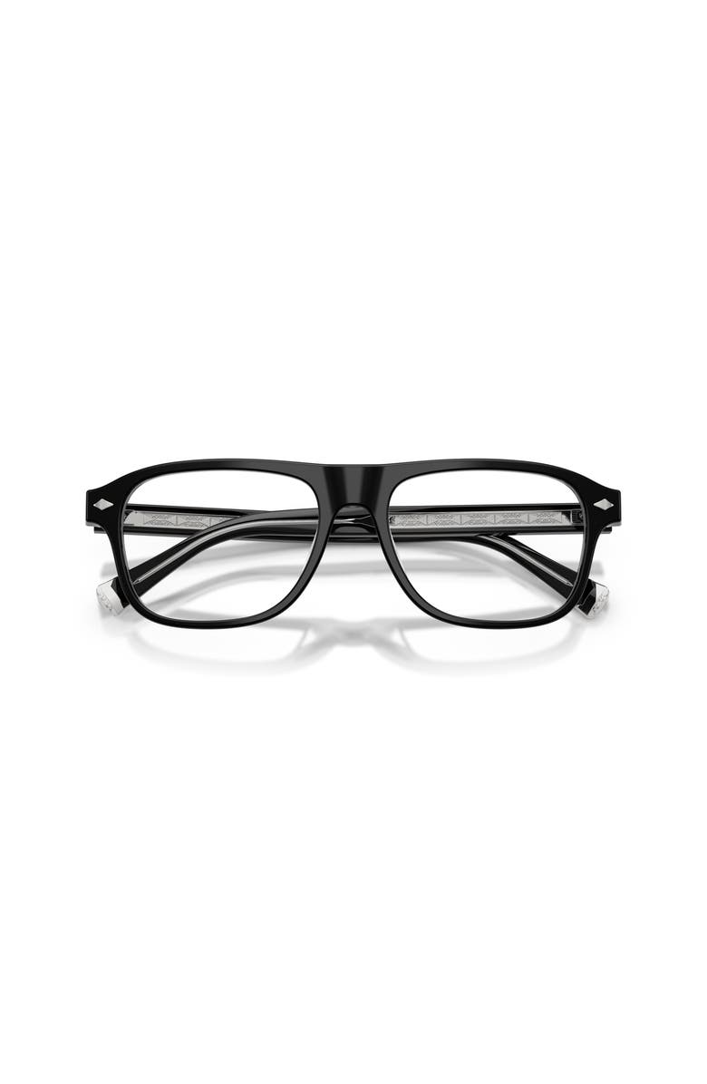 Brunello Cucinelli 55mm Rectangle optical glasses, Alternate, color, Black