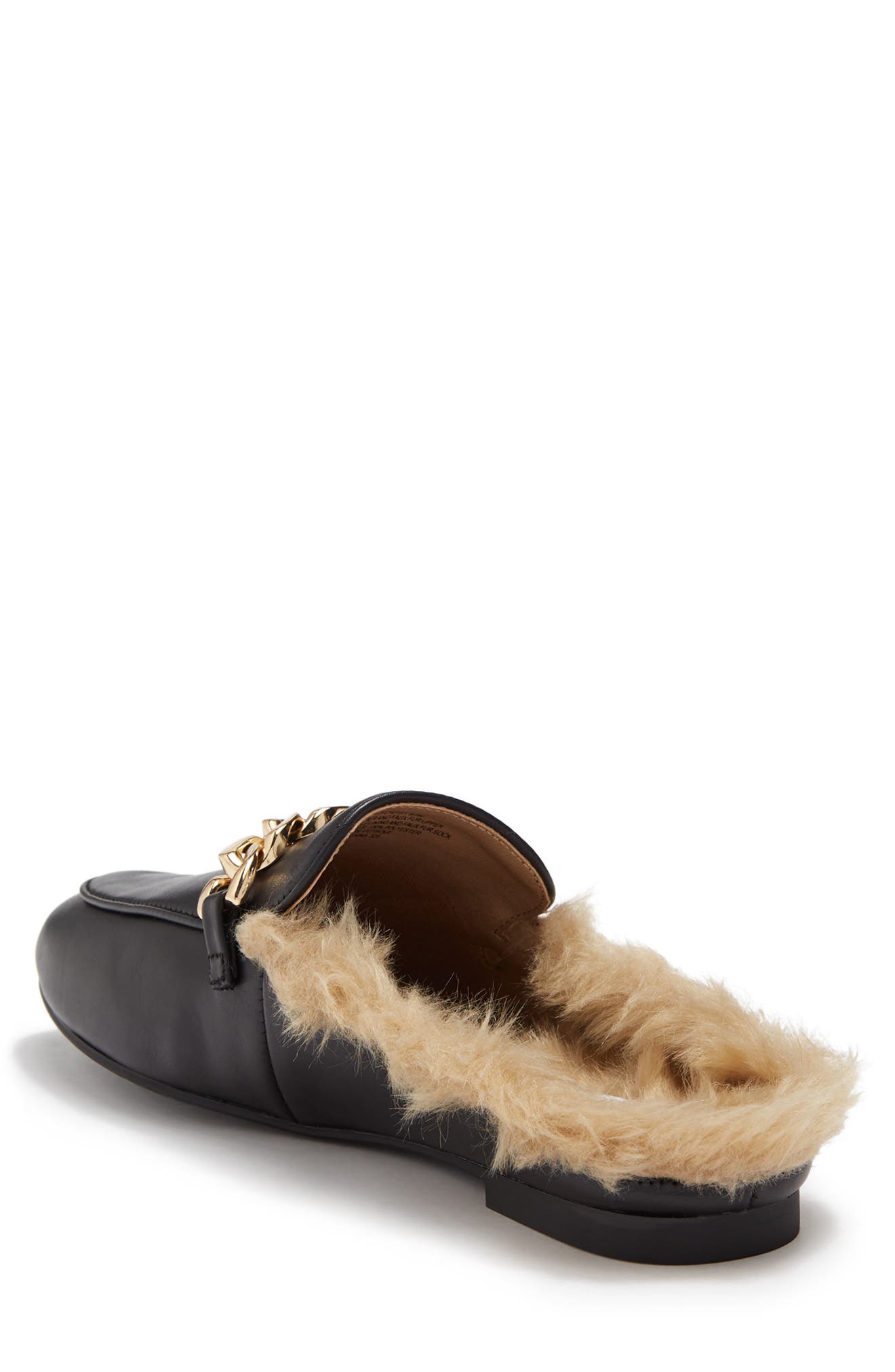 Steve Madden Feleti Faux Fur Lined Leather Loafer Mule, Alternate, color, 