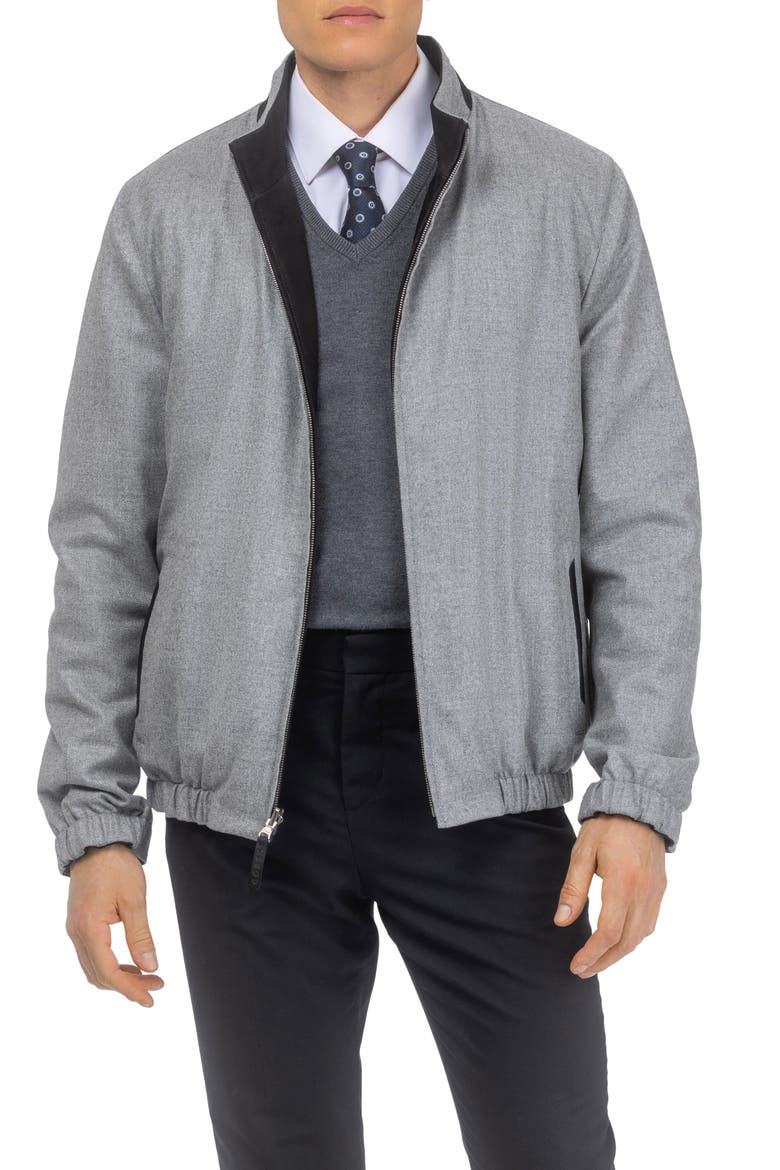 Men's Genuine Nubuck Jacket Reversible To Cashmere & Wool Crafted From Loro Piana, Alternate, color, BLACK/GRAY