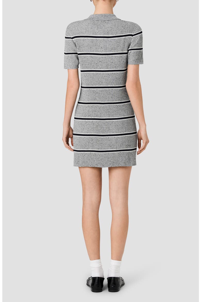Mason Varsity Stripe Knit Minidress, Alternate, color, MEDIUM GRAY MELANGE