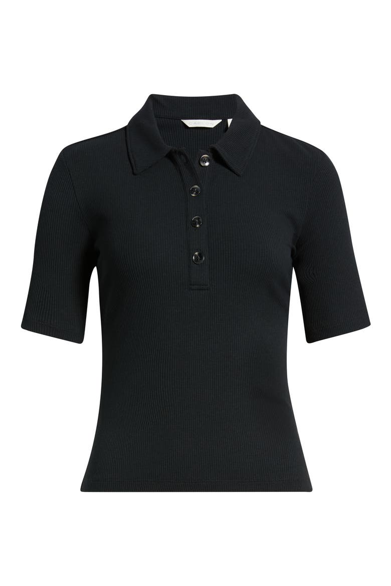 Ribbed Polo, Main, color, BLACK