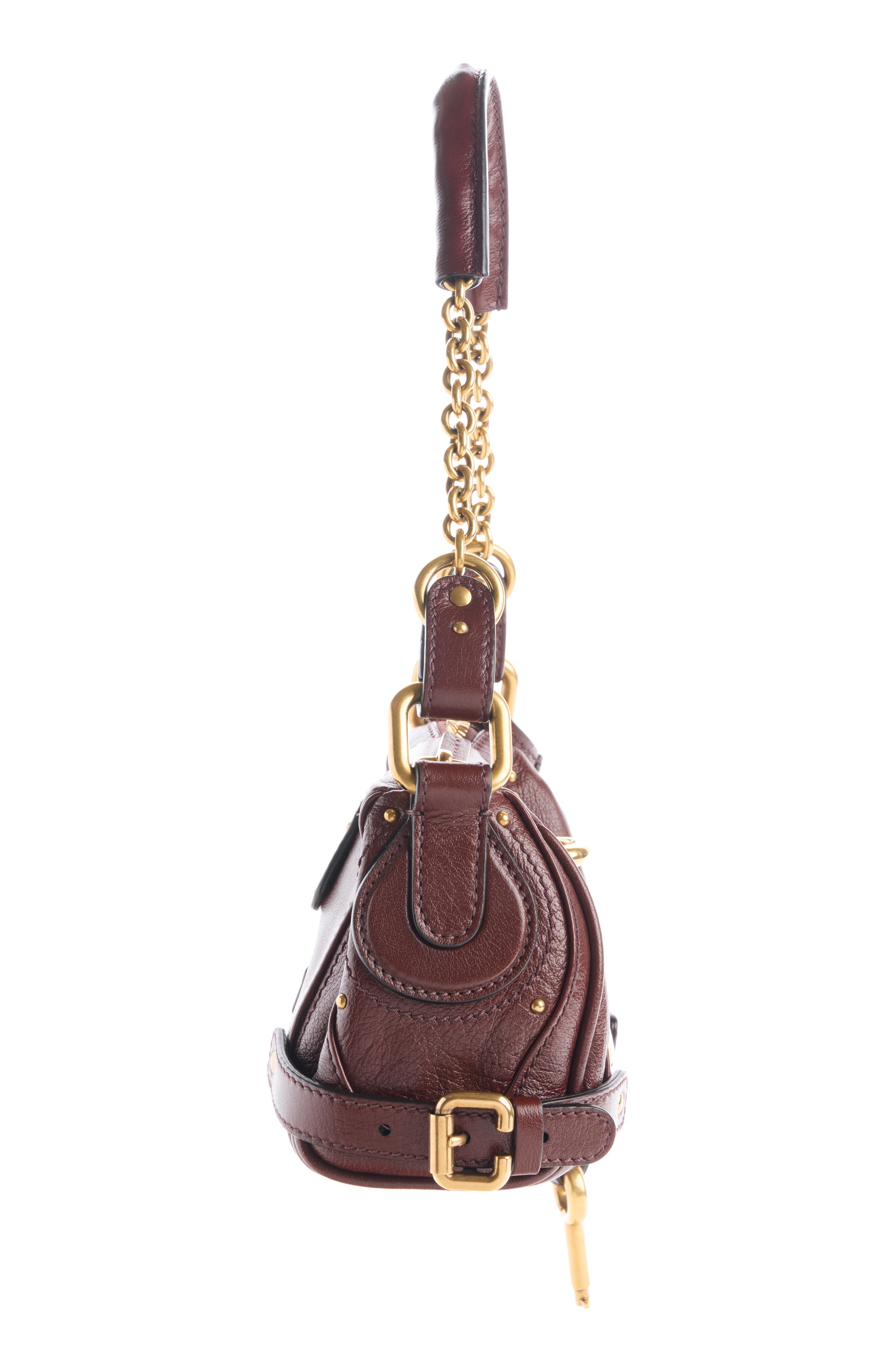 Chloé Small Paddington Leather Shoulder Bag, Alternate, color, Crafty Brown