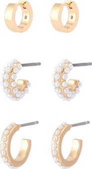 AllSaints Set of 3 Huggie Hoop Earrings