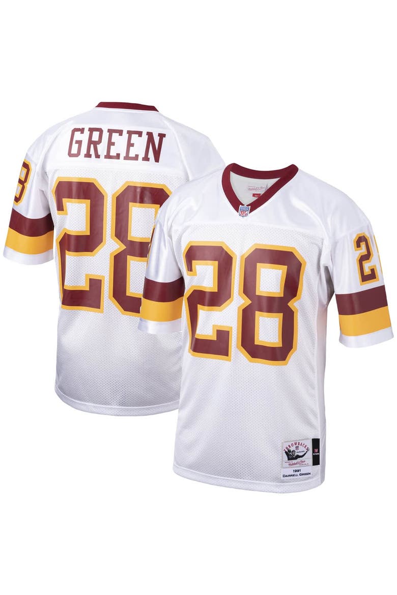 Men's Mitchell & Ness Darrell Green White Washington Football Team 1991 Authentic Throwback Retired Player Jersey, Main, color, White
