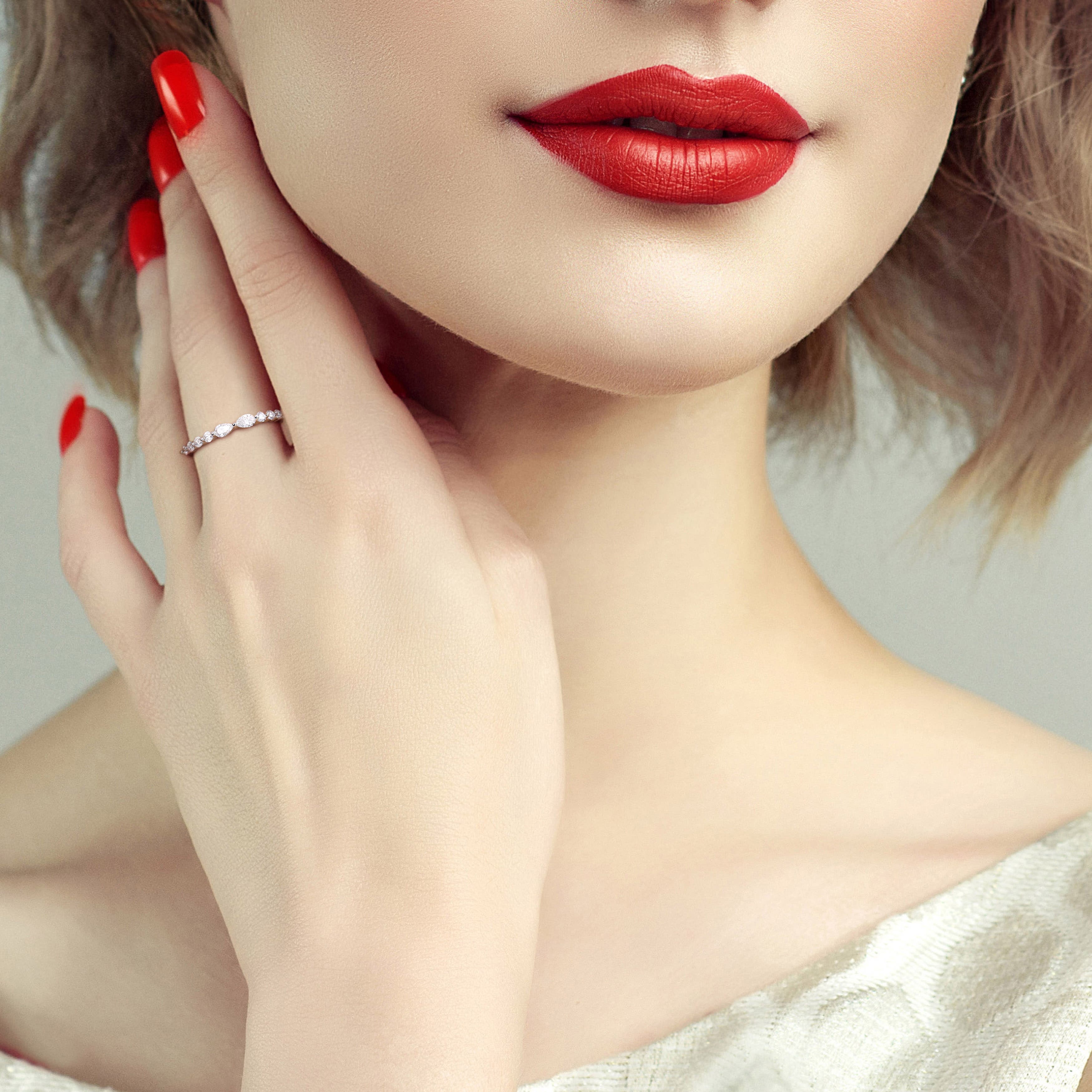 Julianna B. 5/8 CTW Lab-Grown Diamond Semi Eternity Ring (Women ...